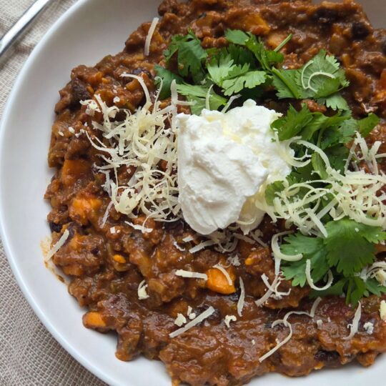 Sweet Potato Black Bean Chili - Freezer Clean Out!